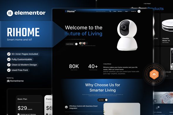 Rihome – Smart Home and IoT Elementor Template Kit